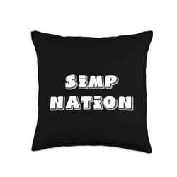 Simpin' Ain't Easy Sarcastic Designs Simp-Sarcastic Egamer & Egirl Internet Meme Nation Throw Pillow, 16x16, Multicolor