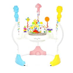 Dream On Me 2-in-1 Baby Activity Center & Bouncer Jumper, 360° Rotating Seat, 3-Height Adjustable, 12 Melodies with Lights & Interactive Toys, Promotes Early Development - Star Print