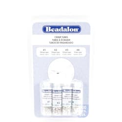 Beadalon Crimp Tubes Variety Pack Sizes 1 2 3 & 4 600/Pkg-Silver-Plated Fabric