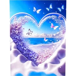 JYLMOOD Love Butterfly Landscape 5D Diamond Painting Kits for Adults Beginners,DIY Art Painting Wall Decoration for Gifts,DIY Painting for Adults' Paint-by-Number Kits Mosaic Making (12x16 inch)