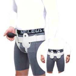 YongZan Inflated hernia belt, Inguinal Hernia Belt for Men and Women, Hernia Support Truss for Single/Double, Adjustable Waist Strap with a Waterdrop Shape Removable Cushion, Comfortable Materital. (L)