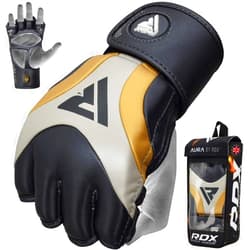 RDX MMA Gloves Aura Leather Quality for Training Sparring Fight | Great for Heavy Bag, Grappling, Combat Sports, Mixed Martial Arts, Punch Mitts | for Men and Women | Large |