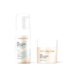 Evereden Kids Happy Face Duo (Fresh Pomelo) - Multi-Vitamin Kids Face Wash & Kids Face Cream Set - Clean & Vegan Skin Care for Kids 3+ - Moisturizing, Nourishing, & Protective Kids Skin Care Set