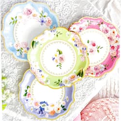 Kate Aspen 9 in. Premium Paper (Assorted Set of 16) Tea Party Decorations, One Size, 9 Inch Plates