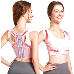 Fit Geno Posture Corrector for Women: Adjustable Lightweight Upper Back Brace for Neck Shoulder & Upper Back Pain Relief - Improve Posture Correct Hunchback Slouching Kyphosis Invisible Under Clothes (XS/S Under Bust 26