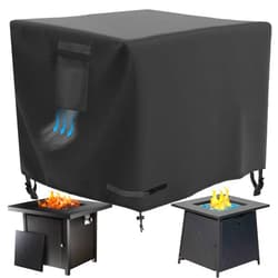 WICKTICK Square Gas Fire Pit Cover 30 x 30 x 25 Inch, Waterproof & 600D Heavy Duty Fire Table Cover, Compatible with Ciays, Xbeauty, Bali Outdoors and More 28x28, 30x30 Inch Patio Propane Firepits