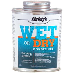 Christy's Wet Or Dry Conditions PVC Cement - Medium Body, Extremely Fast Set, Low-VOC, Aqua Blue, 1 Pint (16 fl oz)