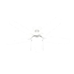 Hunter Fan 52 Inch Contemporary Fresh White Finish Indoor Ceiling Fan with LED Light Kit and Pull Chain (Renewed)