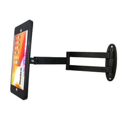 WeSTRUGGLE Tablet Wall Mount Bracket with fold for iPad 10.2-Inch (9th,8th,7th Gen.), Extend Adjustable Arm Swivel with Anti Theft Security Lock and Key, Multi Angle, Rotate Design,Metal (Black)