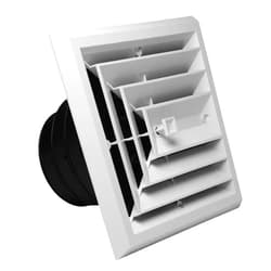 RectorSeal TRUaire Retrofit Grille/Damper MV3 81913 Plastic Ceiling Diffuser With Incorporated Ceiling box, Easy Installation, HVAC, 8x8 3 Way Register W/ 6,7,8