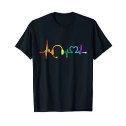 Proud 911 Dispatcher Gifts Retro Vintage 911 Dispatcher Heartbeat Watercolor T-Shirt