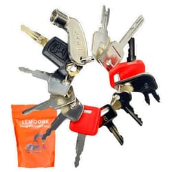 LEMOORE 12 Heavy Equipment Key Master Set, Construction Key Master Set for Cat Caterpillar Case JD John Deere Hyster Komatsu Takeuchi Lucas Ford New Holland Keys Heavy Equipment
