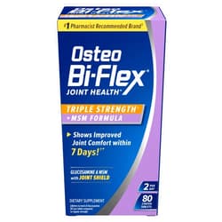 Osteo Bi-Flex Triple Strength(5) with MSM, Glucosamine Joint Health Supplement, Coated Tablets, 80 Count