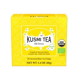Kusmi Tea - BB Detox - Iconic Detox Tea - Organic Tea - Blend of Green Tea, Mate & Grapefruit - Organic Flavored Yerba Mate Tea - Enjoy Hot or Iced - 20 Tea Bags