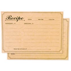Chiir Recipe Cards 4x6 Double Sided, 50-Pack Blank Recipe Cards Kraft, 4 x 6 Inches