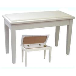 BenchWorld ACE 20 2C PWHITE, Solid Wood Piano Bench, 30