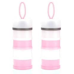Accmor Baby Formula Dispenser On The Go, Stackable Formula Dispenser for Travel Formula Container to Go, Non-Spill Milk Powder Baby Kids Snack Storage Container, BPA Free, 2 Packs