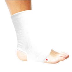 Azmec Ankle Support Sleeve Open Heel, Light Elastic & Breathable Knitted Fabric for Sprained Ankle, Achilles Tendonitis, Plantar Fasciitis, & Injured Foot Medium Compression - For Men Women Kids - Right or Left Foot (Large)