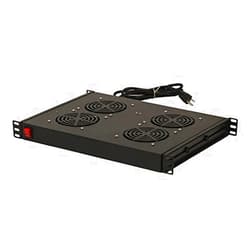 NavePoint Rack Cabinet Mounted Server 4 Fan Unit Cooling System with 4 Fans 110V Blk 1U