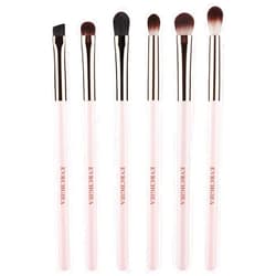 EVRCHGIEA Eye Makeup Brush Set, 6 Pcs Professional Blending Eyeshadow Makeup Brushes for Concealer Eyebrows Eyeliner, Soft Hairs & Wood Handle