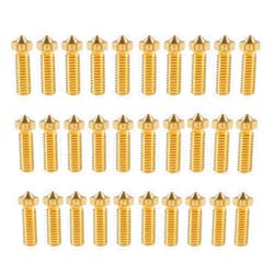 AEDIKO 30pcs V6 Volcano Brass Nozzle Kit 0.2mm 0.3mm 0.4mm 0.6mm 0.8mm Extra Extruder Nozzles 0.4mm M6 1.75mm Filament for 3D Printer Part