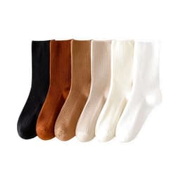 Bestjybt Women's Cute Crew Socks Casual Cotton Athletic Socks 6 Pack (5-9, Multicolor)
