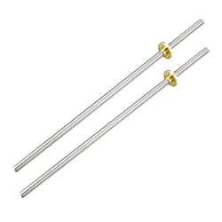 uxcell 300mm Length T8 8mm Dia Lead Screw Rod,2 Lead Stainless Steel Lead Screw Rod with Copper Nut Trapezoidal Thread for 3D Printer Z Axis2pcs