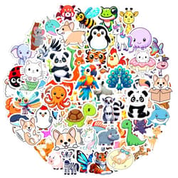 RINOLY 100 PCS Water Bottle Stickers for Kids,Waterproof Vinyl Animal Stickers for Kids,Skateboard,Laptop Stickers for Girls Boys Classroom Prizes