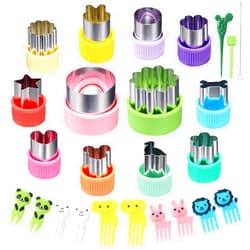 CECIAOAIME 12 pcs Mini Cookie Cutters Vegetable Cutter Shapes Sets Fruit Stamps Mold