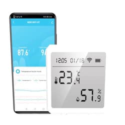 Haozee Smart WiFi Temperature and Humidity Sensor,Tuya Indoor Hygrometer Thermometer with LCD Display,Support Alexa Google Assistant,Remote Monitor for Room Greenhouse Incubator Wine Cellar
