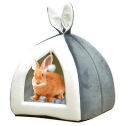 Fhiny Rabbit Bed Cave Cozy Guinea Pig Hideout Cute Bunny Bed Large House Winter Nest Dwarf Rabbit Cage Accessories for Chinchilla Ferret Hedgehog or Other Small Animals