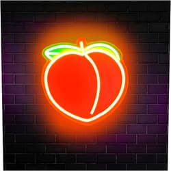 HFHungkeong Peach LED Neon Light Sign Handmade Lamp for Wall Room Party Home Bar Art Christmas Bedroom Table Wedding Party Desktop Decoration Teen Kids Birthday Holiday Gift USB Powered