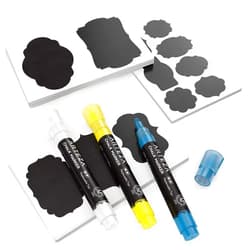 Arteza 150 Chalkboard Labels + 3 Colored Chalk Markers - Removable Chalk Labels for Jars - Waterproof Mason Jar Stickers
