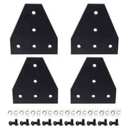 Orgry 4pcs 4040 Corner Bracket Plate Anodised T Shape 5 Hole Joining Plate with 20pcs M8 T Nuts + 20pcs M8 Screws + 1pcs Wrench