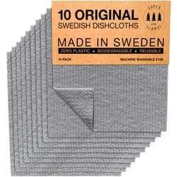 SUPERSCANDI Swedish Dishcloths for Kitchen Grey 10 Pack Reusable Compostable Kitchen Cloth Made in Sweden Cellulose Sponge Swedish Dish Cloths for Washing Dishes Reusable Paper Towels Washable