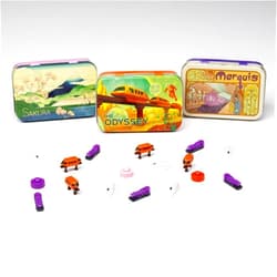 The Little Plastic Train Co. Extraordinary Engines - Deluxe Board Game Train Set | Upgraded Player Pieces for Ticket to Ride and Other Adult, Family, and Kids Train Board Games | Orange, Purple, and White / Pink Colors