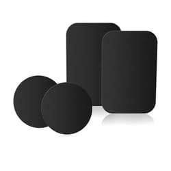 Pau1Hami1ton Adhesive Thin Metal Plates(Compatible with Magnetic Mounts),4 Piece Metal Plates for Phone Case,Metal Plate for Car,Metal Plates for Phone(2 Rectangle and 2 Round) S-07N(Black)