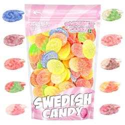 Pickmix Candy Sweden Swedish Candy S-Märke Mix – 1 Pound of Gummy Candy With 10 Flavor Variety, Fizzy Cola, Razzy, Maracuja, Sour Peach & Dragon Fruit, Sour Strawberry, Sour Pomegranate & Raspberry, Sour Watermelon, Sour Cherry, Sour Blue Raspberry & Sour Apple