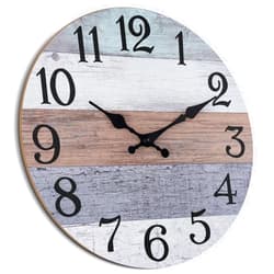 KECYET 14 Inch Wall Clock Silent Non Ticking Wall Clocks Battery Operated, Large Country Style Rustic Vintage Clock Decorative for Kitchen Farmhouse Office Living Room Bathroom (Grey)