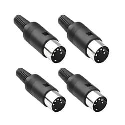 MEIRIYFA DIN 5-Pin Male Plug Connector, 4 Pack DIN 5 Pin Plug MIDI Cable Adapter Socket Solder Terminals Connector for Microphone Amplifiers