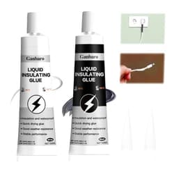Ganbaro 3.5 oz Liquid Electrical Tape Black & White Kit Liquid Insulation Rubber Coat, Rubber Paint, Dielectric Sealant for Wires & Cables, Marine & Home Use