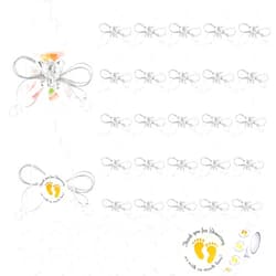 Zhehao 73 Pcs Baby Shower Party Favor 60 Baby Shower Milk Bottles 3.5 Inch Feeding Bottle Candy Box with 12 Artificial Roses 1 Roll Thank You Sticker for Baby Shower Party Gift Decor(White)
