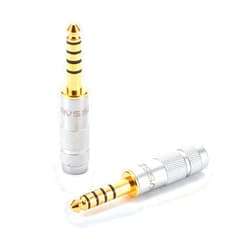 AVSSZ High-end Jack 3.5mm Stereo Headphone Audio Extension Cable Plug Black Silver Color 3 4 5 Poles, 4.4mm Balanced Plug (5, Silver AF4.4-WG 5-Pole)