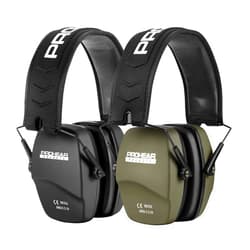 PROHEAR 016 Shooting Ear Protection Earmuffs 2 Pack, NRR 26dB for Gun Range, Hunting -Black and Green