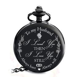 FJ FREDERICK JAMES Anniversary Gift's for Him I Anniversary Gift' for Husband - Engraved ‘to My Husband’ Pocket Watch | I Love You Gift for Husband for Birthday I Valentines I Anniversary for Men