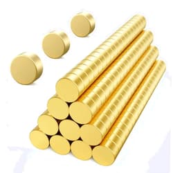 GBYMIUY 200PCS Gold Refrigerator Magnets, 4×2MM Small Round Rare Earth Neodymium Magnets, Fridge Magnets, Office Magnets, Whiteboard Magnets, Durable Mini Magnets
