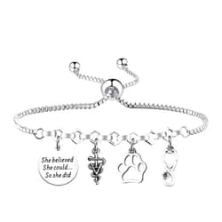 PLITI Veterinarian Gift Vet Tech Appreciation Gift She Believed She Could So She Did Veterinary Student Graduation Bangle