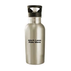 Molandra Products Work Less. Ride More. - Stainless Steel 20oz Water Bottle, Silver
