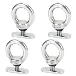 Kunjocy Pack of 4 Stainless Steel Kayak Track Mount Tie Down Eyelet to Hold Bungee Cord or Ropes, Canoe Boat Kayak Rail Accessory