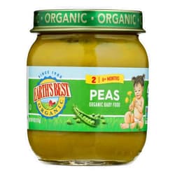 Earth's Best EARTHS BEST ORGANIC FROM 6 MONTHS PEAS BABY FOOD PLASTIC CONTAINER 4 OZ - 0023923343231